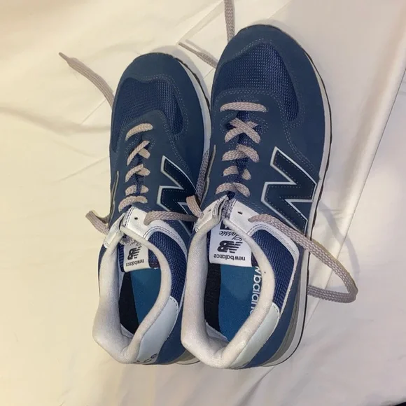 New Balance Shoes New Balance 574s Navy White And Grey Gently